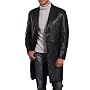 BGSD Men's New Zealand Lambskin Leather Long Coat