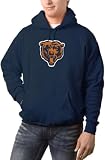 Chicago Bears Navy (Bear Head Logo) Tek Patch Hooded Sweatshirt - XX-Large