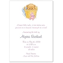 Basket of Love Pink Birth Announcements - Set of 20