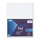 TOPS® Quadrille Pads, Four Squares Per Inch, 8-1/2 x 11, White, 50 Sheets/Pad