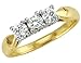 Diamond Engagement Ring: 14K White Gold 1 Carat (ctw) Three Stone Diamond Ring