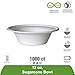 ECO PRODUCTS Compostable 12oz Molded Fiber Wide Bowls, Case of 1000, WorldView Disposable White Soup Pasta Bowl, Lid Available, Tree-free Sugarcane, For Hot or Cold Food