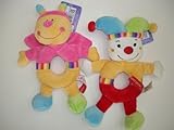 Baby Plush Ring Rattle - Bumblebee and Bear Clown, 2 Pcs/set