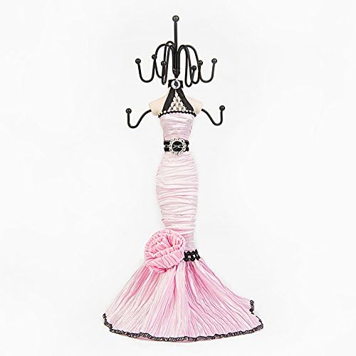 Girls Mannequin Rings Dress High Heel Jewelry Holder Tower (Dress Pink)
