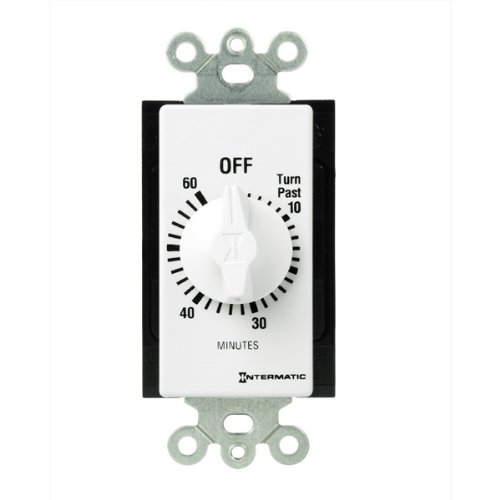 Intermatic FD60MWC 60-Minute Spring Loaded Wall Timer, White