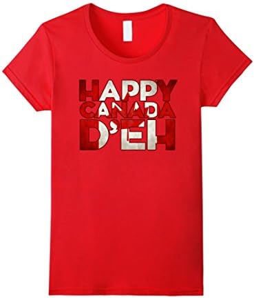 Women's Happy Canada D'eh (Day) T-Shirt XL Red
