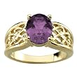 14K Yellow Gold Amethyst Ring