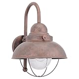 Sea Gull Lighting 8871-44 Outdoor One-Light Wall Lantern, Weathered Copper Finish