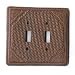 Western Faux Braided Leather Double Switchplate Cover Lodge Decor