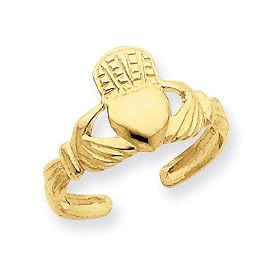 14k Claddaugh Toe Ring by 