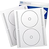 OnlineLabels.com® Full-face CD Labels for Laser & Inkjet Printers - 4.65' CD Labels, 30 Labels Per Sheet, White Matte - 100 Sheets