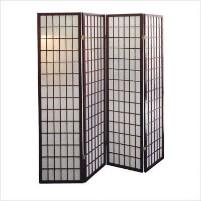 4 Panel Room Divider in Cherry