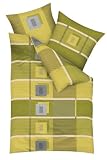 Kaeppel G-101166-03D3-VASH Bettw&auml;sche 2-teilig Abstract 155 x 220 cm Satin, Farbe gr&uuml;n