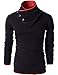H2H Mens Casual Slim Fit Color Point Turtleneck Knit Pullover Sweater