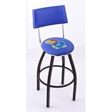 Kansas Jayhawks 30 Single-ring Swivel Bar Stool with seat back