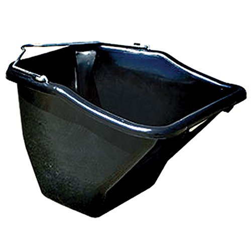 Little Giant® Plastic Better Bucket | Horse Feed Bucket | Ergonomically Designed | Flat Back Bucket | Made in USA | 20 Quarts | Black