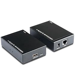 HDMI Extender Adapter via one single Cat5e/Cat6e (up to 50 Meter/150 Feet) 1080p Extension Cable
