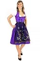 Trachten Dirndl aus Seide in strahlendem Violett, mit schwarz-transparenter, blumenbestickter Sch&uuml;rze, ideale Formung des Oberk&ouml;rpers