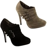 Produkt-Bild: Damen Stiefel High Heel Ankle Boots Wildleder Look