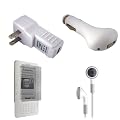 Amazon Kindle 2 (2nd Generation) USB Car Charger, USB Wall / Travel Charger, Earphones, and Screen Protector / Guard