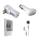 Amazon Kindle 2 (2nd Generation) USB Car Charger, USB Wall / Travel Charger, Earphones, and Screen Protector / Guard