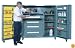 Lyon DD1103 All Welded Maintenance Center with 5 Modular Drawer Cabinet and 18 Bins, 60