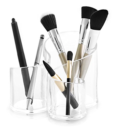 BINO  The Swirl  3 Compartment Acrylic Makeup and Jewelry Organizer