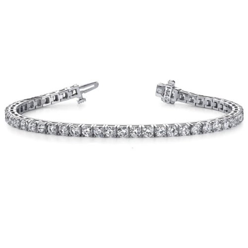 14K White Gold 2cttw Round Diamond Bracelet