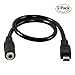 Wpeng (2-Pack) Mini USB Male to 3.5mm Jack Female Audio Cable Cord for Active Clip Mic Microphone Adapter Cable-1Feet