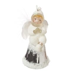 Snowy Angel on a Bell Ornament