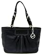 Coach Leather Pleated East West Gallery Bag Tote 13759 Black