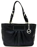 Coach Leather Pleated East West Gallery Bag Tote 13759 Black