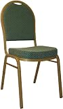 Hercules&trade; Series Dome Back Stacking Banquet Chair with Gold Frame and 2-1/2''Thick Seat [FD-C03-ALLGOLD-4003-GG]