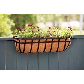 Panacea Products Flat Iron Series 30-Feet Window Deck Planter, Black by 