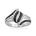 10KT White Gold Black and White Round Diamond Fashion Ring (1/3 cttw)