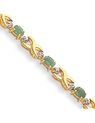 14k Gold Emerald/Diamond Bracelet