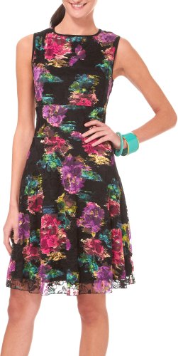 Tiana B Womens Waterlily Printed Lace Dress