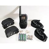 GSI Super Quality Ultra-Safe 2-Pack Electronic Adjustable Training Dog Collars with LCD Display - 100 Levels of Vibration and Static - 1000 Ft. Range - Train 2 Dogs at Once