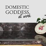 DOMESTIC GODDESS AT WORK Wall Room Decal Sticker Decor | Color: Midnight Black