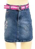 Embroidered Sparkle 6-Pocket Jean Skirt