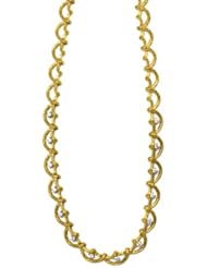 18K Yellow Gold Scalloped Necklace 18 Inch