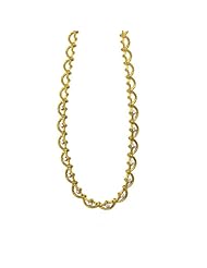 18K Yellow Gold Scalloped Blank Necklace 18 Inch