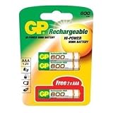 GP 600mAh AAA Rechargeable Batteries (4 Pack + 2 Free)