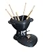 Staub Heart Shaped Fondue Set, Black Matte
