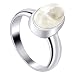 Sterling Silver 8 x 11mm Oval Shape Moonstone Polish Finished 3mm Band Ring Size 6