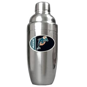 Miami Dolphins NFL Stainless Steel Cocktail Shaker by Great American Products