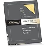 Southworth Colors + Textures Fine Parchment Paper, 24 lb, 8.5 x 11 Inches, Gold, 100 Sheets (P994CK)