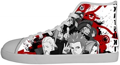 Men's Fashion Sneakers Casual Cartoon NARUTO Hokage White Low Top Canvas Shoes