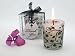 Frosted Elegance Black and White Glass Votive Candle (24 Pack) - Wedding and Party Favor Keepsake Idea