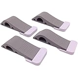Door Stop - 4 Pack - BONUS 4 Holders - Flexible Grey Rubber Door Stopper Easily Wedges Door Gaps up to 1 Inch - Baltic Living&reg; Doorstop
